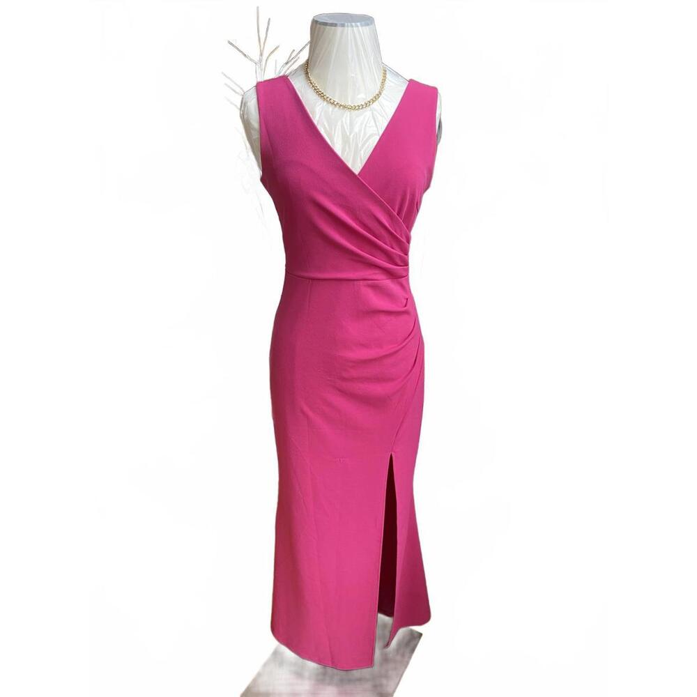 Woosea Fuchsia Sleeveless Midi Dress with Front Slit Size 6